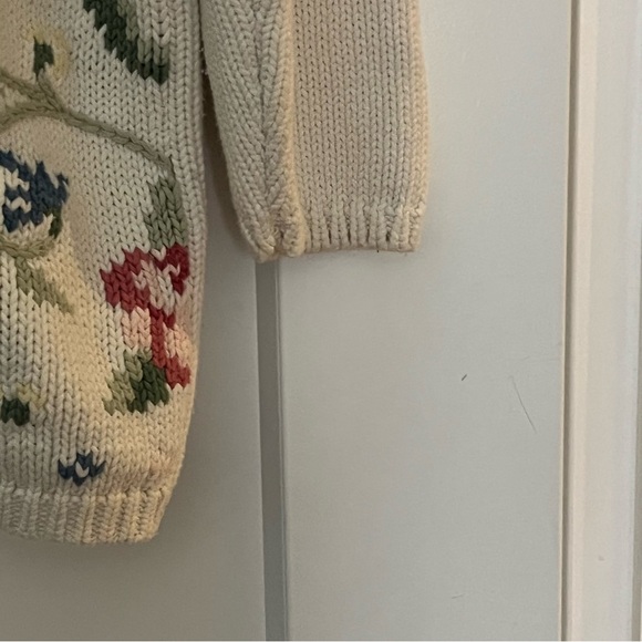 Vintage floral handknit cotton sweater - Picture 6 of 8